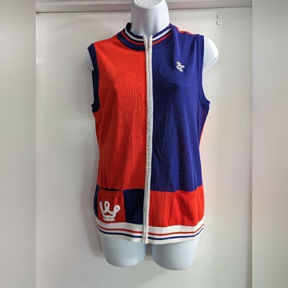Louis castel color block zippered vest size 95
